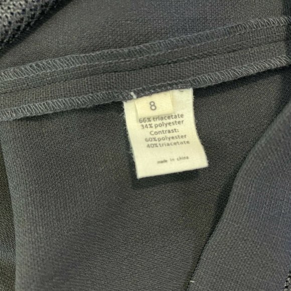 L'Agence Mesh Cutout Zip-Front Dress Cap Sleeve Crew Neck Midi Black Women 8 - Picture 11 of 16